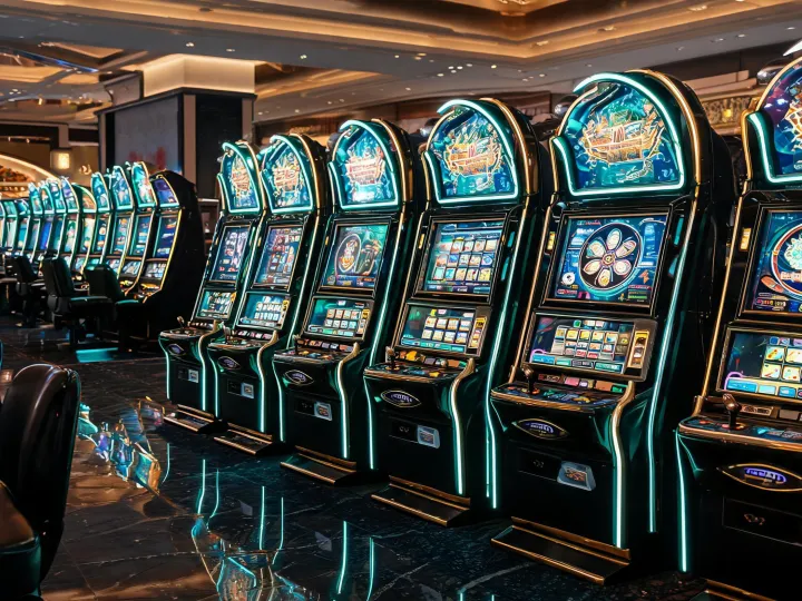 Casino gaming cabinet row